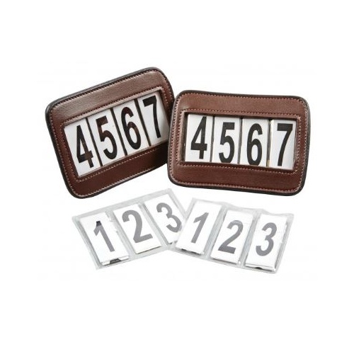 Collegaite Leather Bridle Number Holders [COLOUR: BROWN]