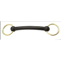 Brass Ring Nylon mullen mouth snaffle bit