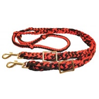 Nylon Braided ADJ Sporting reins [COLOUR: Black/Red]