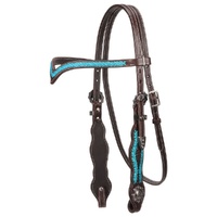 V Brow Headstall - Turquoise Braiding