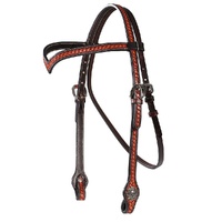 Outlaw V Brow Basketweave Headstall