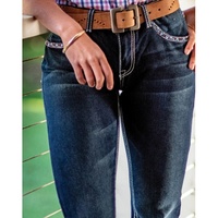 Ladies Aztec Design Denim Jeans