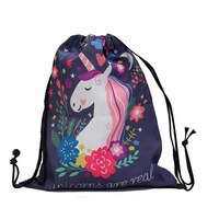 Unicorn Drawstring Bag - Blue