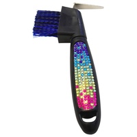 Showmaster Hoofpick w/Brush w/Rainbow Crystal Decoration