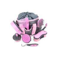 Grooming Kit with Brushes - Grey/Pink