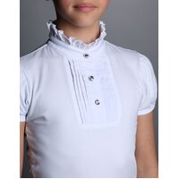 Girls Cara Ruffle White Show Shirt