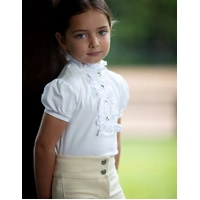 White Girls Elsa Ruffle Competition Girls Show Shirt