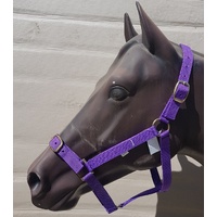 Warmblood Webbing Headstall - Brass Fittings
