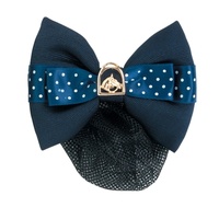 Show Bow - Navy with Polka Dot Ribbon & Horsehead in stirrup