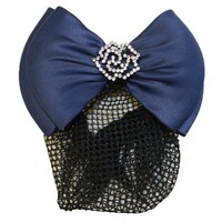 Rose Crystal Show Bow -Navy