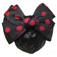 Show Bow Hair net - Red Polka Dot