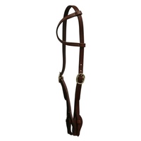 Texas-Tack 5/8" Oiled Pull-Up Sliding Ear Headstall Tan