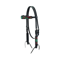 Weaver Turquoise Cross Multi Browband Headstall Black