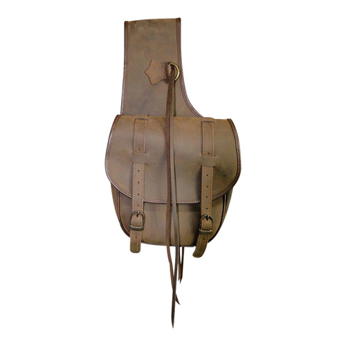 RUSTLER NUBUCK DOUBLE SADDLE BAG – BROWN