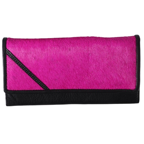 Cowhide Leather Purse - Pink