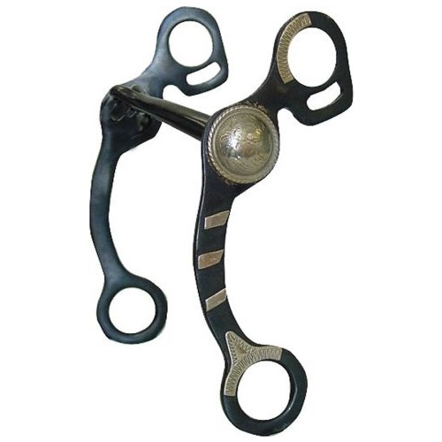 Black Show Snaffle with German Silver