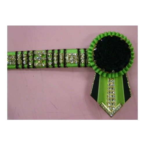 Wave Bling Mini Browband with Rossette &amp; Flags