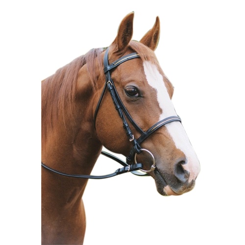 Eureka Chain Snaffle Bridle [Colour: Black] [Size: Cob]
