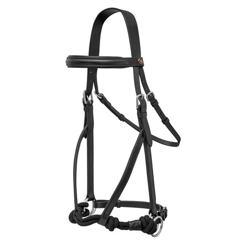 Leather Bitless Bridle with Knotted nose[Size: Pony]