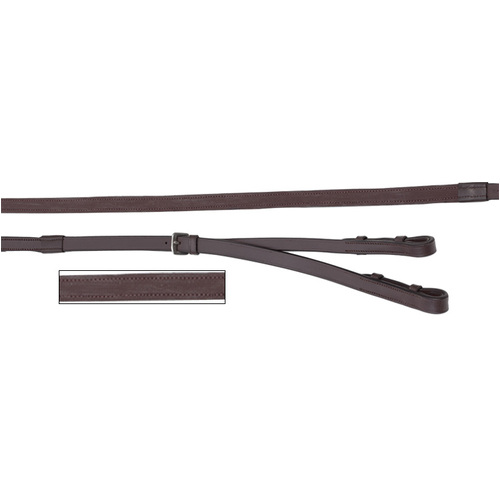 Pony Divided Leather Reins [Colour: Havana Brown]