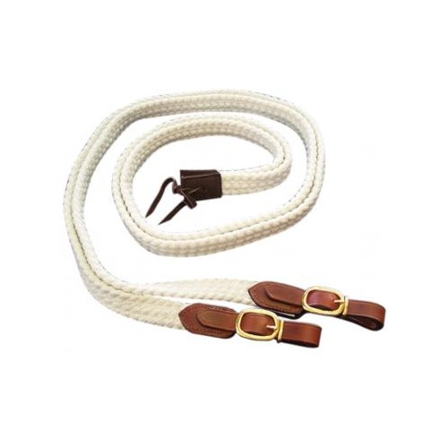 Red Centre Brass Cotton Reins [COLOUR: BROWN]
