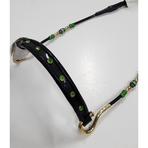 Mini Diamonte Cable Halter - Green -Small Mini