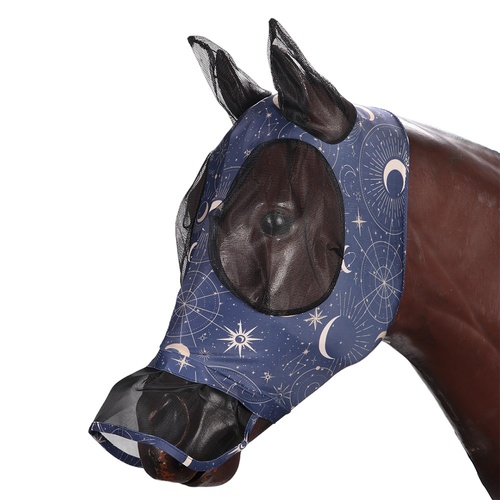 Lycra Pull On Fly Mask w/Skirt - Celestial Star [Size: Cob]