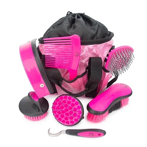 Glitter Grooming Kit with Brushes [Colour: Pink/Black]
