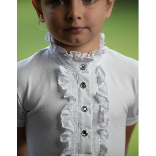 White Girls Elsa Ruffle Competition Girls Show Shirt