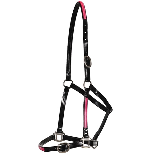 PVC Overlay Halter - Black/Hot Pink ( Size : Cob)