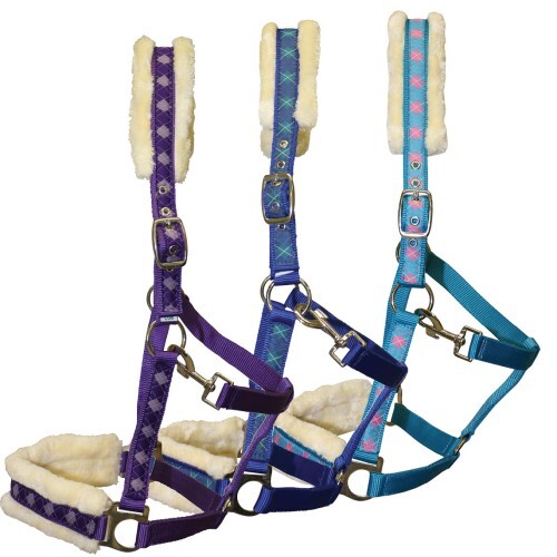 Fleece Lined Check Halter [Size: Cob] [Colour: Pink]