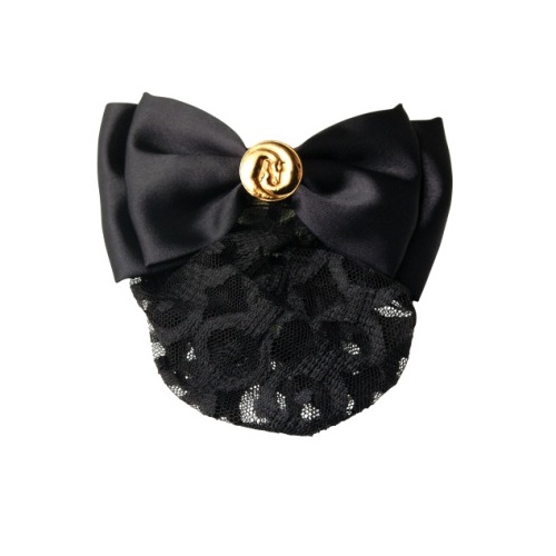 Show Bow - Black Satin with Gold Horse heads