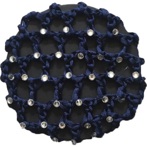Hair Net with Diamonte Crystals [Colour: Navy]