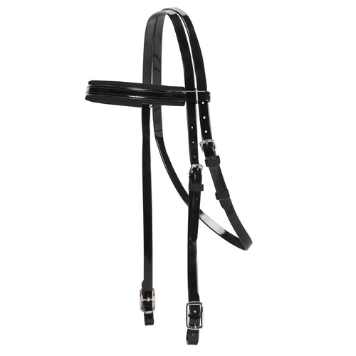 Pony club Pvc bridle head [Size: PONY; colour: Black/Black]