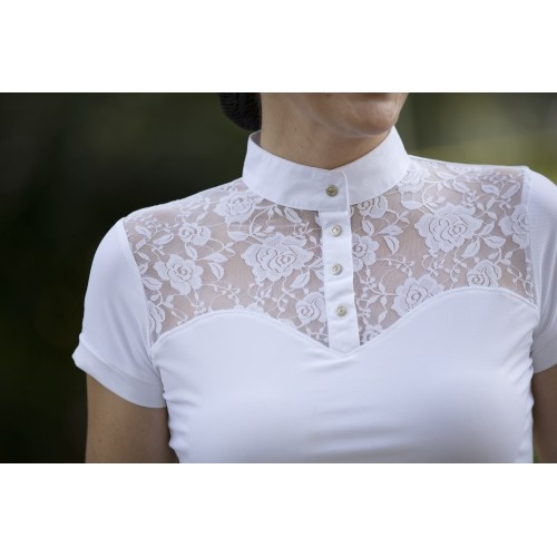 Huntington Beth Lace Shirt - White/White [Size: 12]