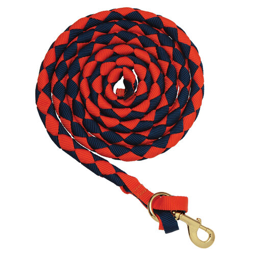 Plaited Nylon Lead [Colour: Orange/Navy]