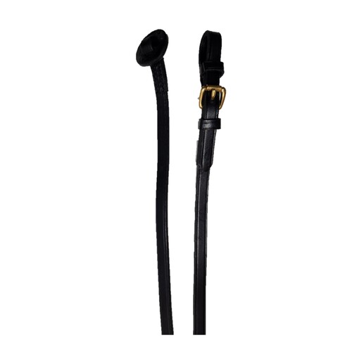Leather Lead wth Buckle /Stopper [Colour : Black/Brass]