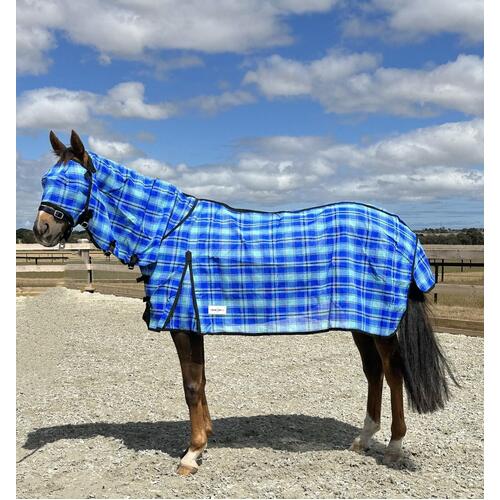 Mesh Shadecloth with bonus Fly mask [RUG SIZE: 5'9] [Colour: Blue]