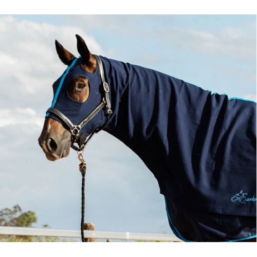 Zipped Up Hood by Earlwood [Hood Size: Cob] [Colour: Navy/Electric Blue]