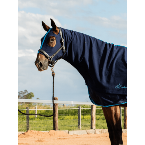 Pull on hood by Earlwood [Colour: Navy/Light Blue] [Size: Pony]