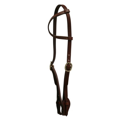 Texas-Tack 5/8" Oiled Pull-Up Sliding Ear Headstall Tan