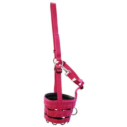 Grazing Muzzle with Rubber Base - Hot Pink [Size: Pony]