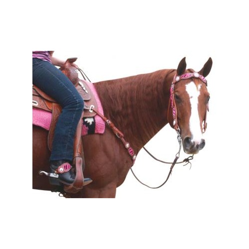 ZEBRA WESTERN BRIDLE - Pink