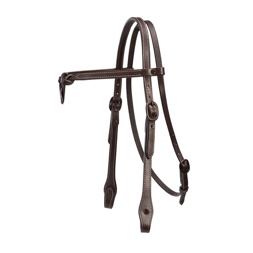 Texas-Tack Knotted Brow Headstall [COLOUR: DARK]