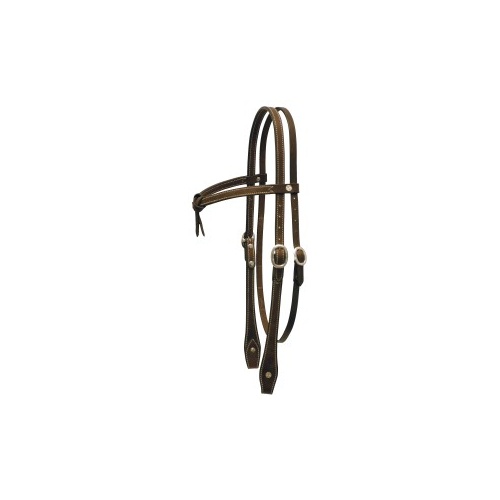Texas-Tack Knotted Brow Headstall [COLOUR: DARK]