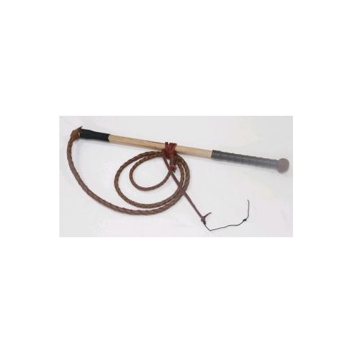 Stock Whip 5" x 4 Plait Red Hide [Size: 3' x 4 plait]